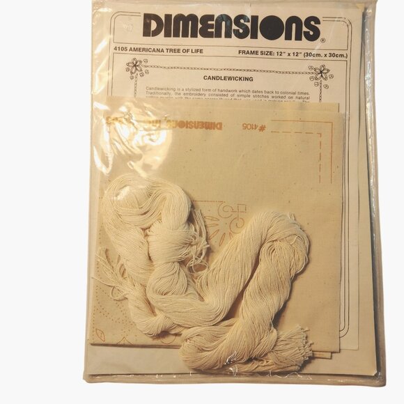 Dimensions Candlewicking Kit Americana Tree Of Life 1983 12x12 Frame Size - Picture 2 of 8